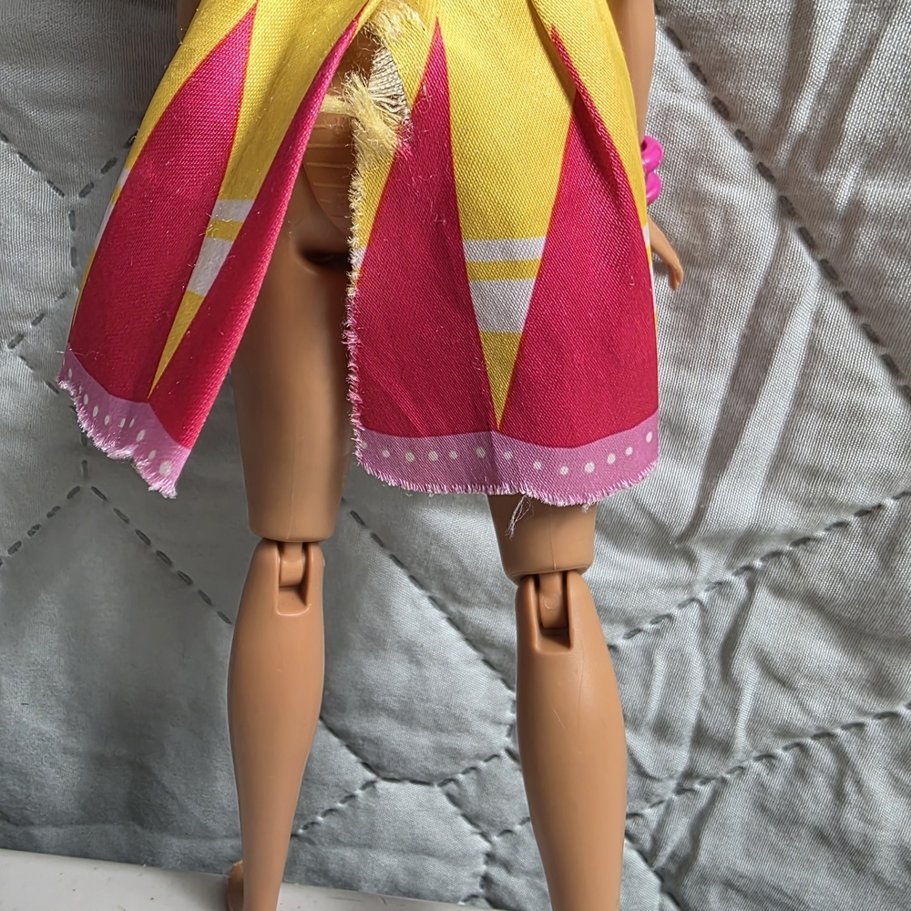 Barbie Kids Fashion Doll in Teal Top and Pink-Yellow Skirt Flexible Legs - Picture 2 of 7